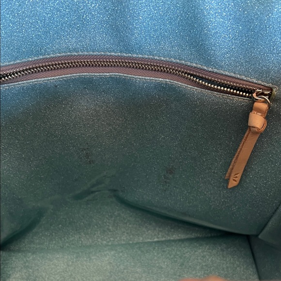 Consuela Teal and Cream Floral Tote - Picture 5 of 9